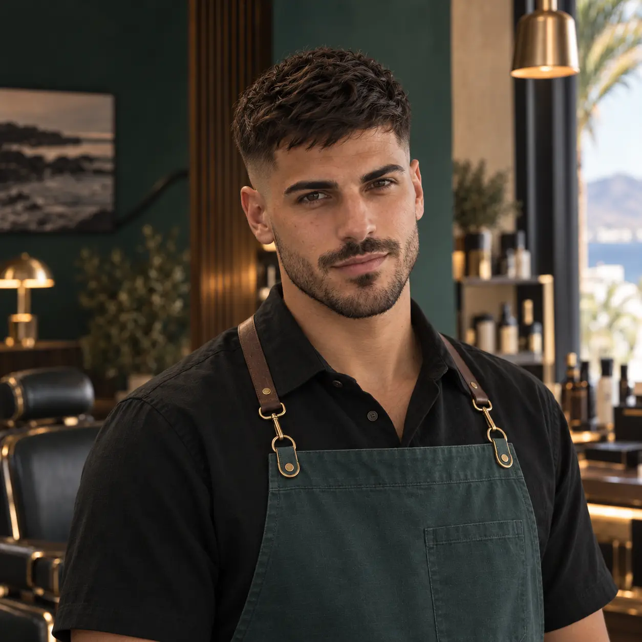 Retrato de Leo Santana, especialista en degradados de MAREA Barber Club